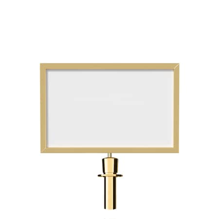 Post&Rope Stanchion SignFrame 14x22H Polished Brass PLEASE ENTERHERE